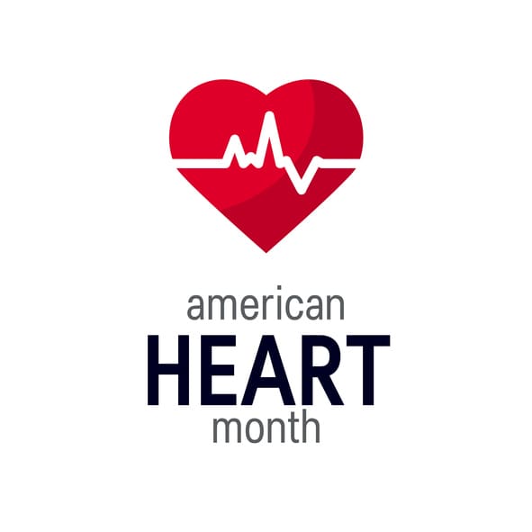 National heart month concept. Simple design in flat style, vector